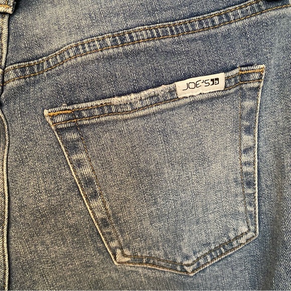 JOE’S JEANS SHORTS BLUE STRETCH DENIM FADE DISTRESSED WHISKERING CUFF SIZE 25 - Picture 5 of 7